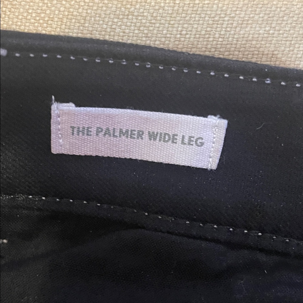 LOFT Black Wide-Leg Trousers with Contrast Stitching - Picture 5 of 7